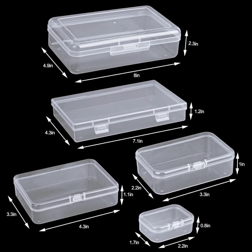 QUEFE 28 Pack Plastic Storage Boxes Small Rectangular Organizer Containers with Lids