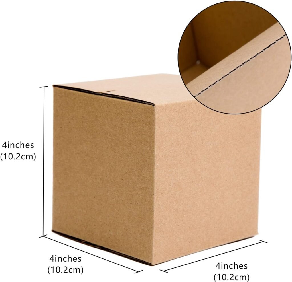 9x6x4 Inch 25 Pack Small Shipping Boxes, Kraft Corrugated Cardboard Boxes Mailer For Small Business Packaging Mailer